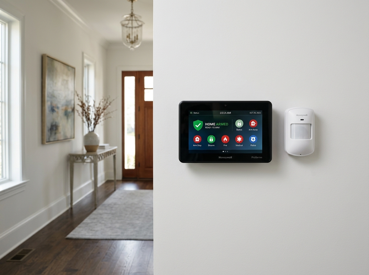 Smart alarm system keypad and motion sensor installation